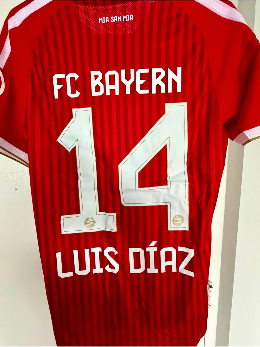 Luis Díaz Red Bayern Munich Home Jersey with White player version